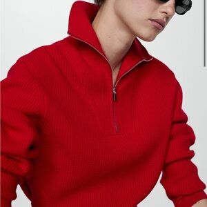 NWT Mango zip neck jumper